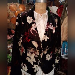 Calvin Klein Floral Velvet Blazer